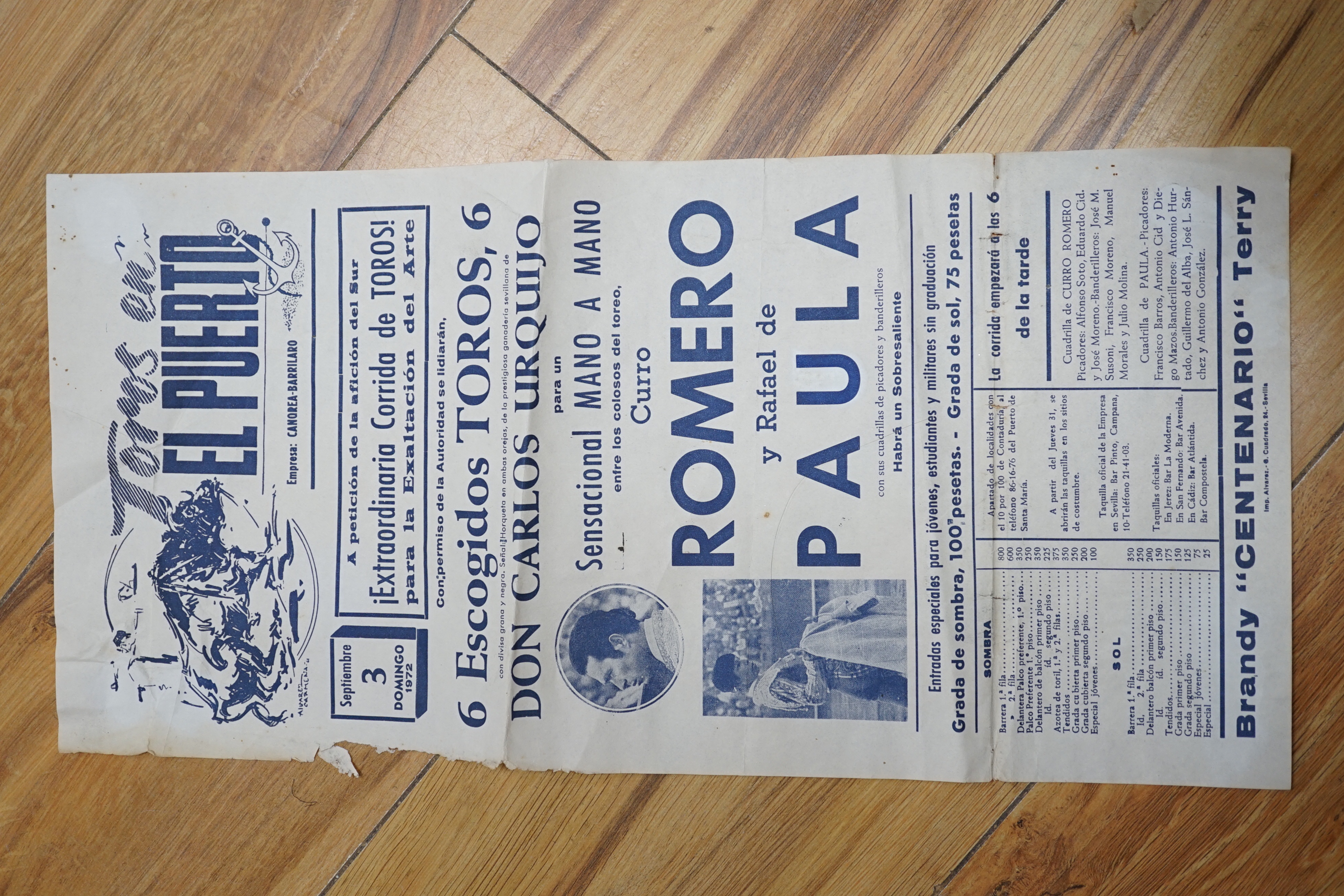 Spanish Matador circus poster - 230cm high